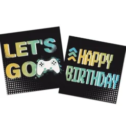 Engångsservetter Happy Birthday Gamer 33 cm 20-pack