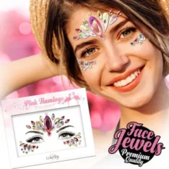 Face Jewels Pink Flamingo
