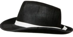 Fedora Hatt med Vitt Band