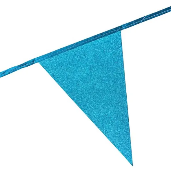 Flaggirlang Glitter Ljusblå