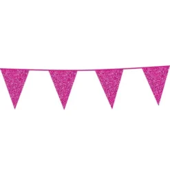 Flaggirlang Glitter Magenta