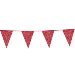 Flaggirlang Glitter Röd