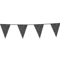 Flaggirlang Glitter Svart