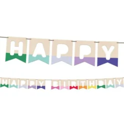 Flaggirlang Happy Birthday i Trä 4 m