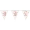 Flaggirlang 50 År Vit & Roséguld