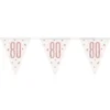 Flaggirlang 80 År Vit & Roséguld
