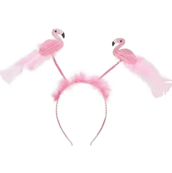 Flamingo Diadem med Fjädrar