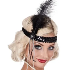 Flapper Hårband med Fjäder