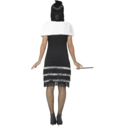 Flapperklänning Maskeraddräkt med Sjal (Small (Strl. 36-38))