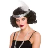 Flapper Peruk med Pannband Svart