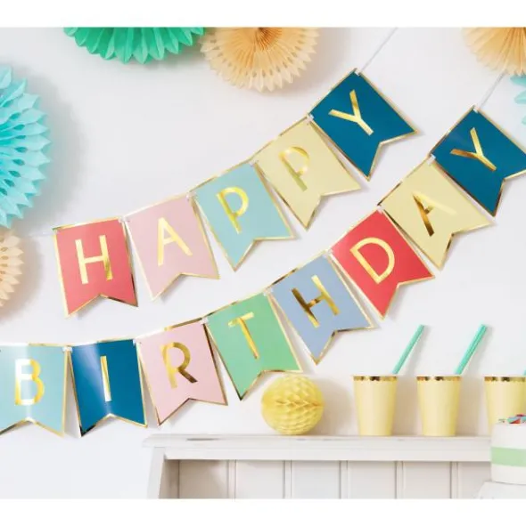 Flerfärgad Happy Birthday Girlang