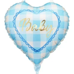 Folieballong Baby Hjärta Ljusblå 35 cm