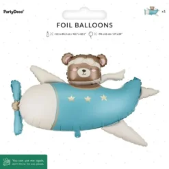 Folieballong Björn i Flygplan Ljusblå 94 x 61 cm