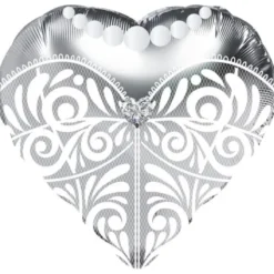 Folieballong Bröllopsklänning Silver 45 cm