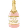 Folieballong Champagneflaska Happy Birthday