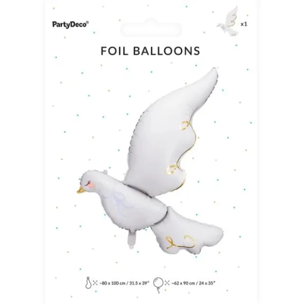 Folieballong Duva Vit