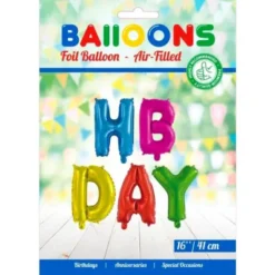 Folieballonger Happy Birthday Flerfärgade