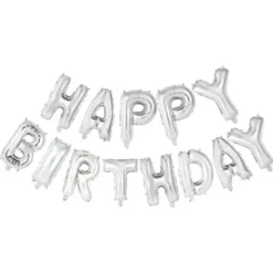 Folieballonger Happy Birthday Silver