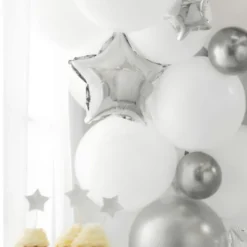 Folieballonger Stjärna Silver Små 25-pack