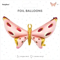 Folieballong Fjäril Rosa/Guld
