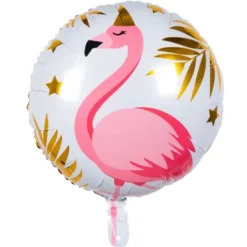Folieballong Flamingo med Partyhatt