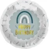 Folieballong Happy Birthday Regnbåge Blå