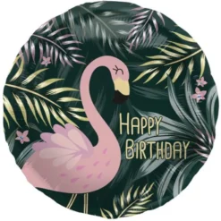 Folieballong Happy Birthday Flamingo