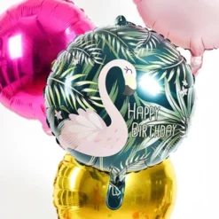 Folieballong Happy Birthday Flamingo