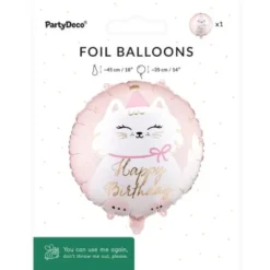 Folieballong Happy Birthday Katt 35 cm