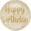 Folieballong Happy Birthday Krämfärgad 35 cm