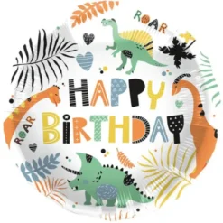 Folieballong Happy Birthday Dinosaurier