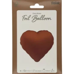 Folieballong Hjärta Chokladbrun Matt
