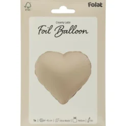 Folieballong Hjärta Creamy Latte Matt