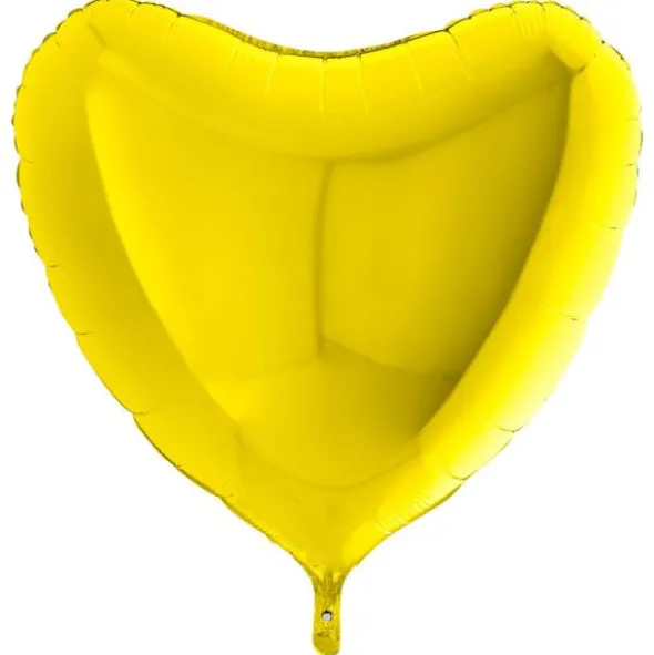 Folieballong Hjärta Gul XL
