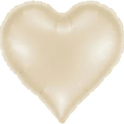 Folieballong Hjärta Satin Cream 37 x 36 cm
