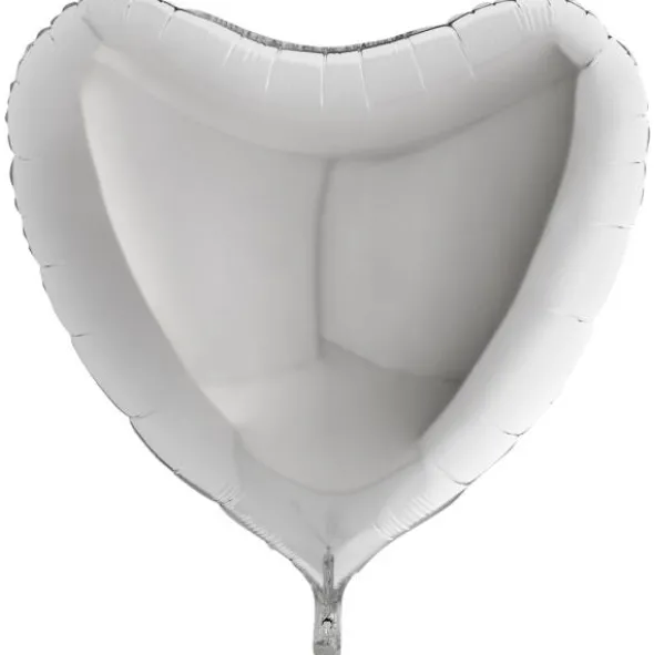 Folieballong Hjärta Silver XL