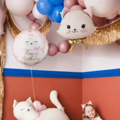 Folieballong Katt med Rosett 50 x 60 cm