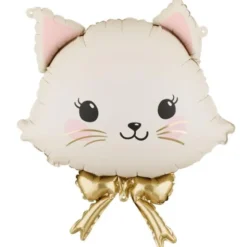 Folieballong Katt med Rosett 50 x 60 cm