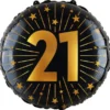 Folieballong med Stjärnor & Siffran 21
