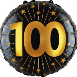 Folieballong med Stjärnor & Siffran 100
