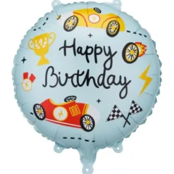 Folieballong Racing Happy Birthday 35 cm