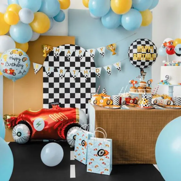 Folieballong Racing Happy Birthday 35 cm