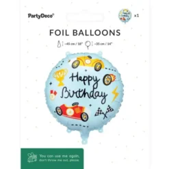 Folieballong Racing Happy Birthday 35 cm
