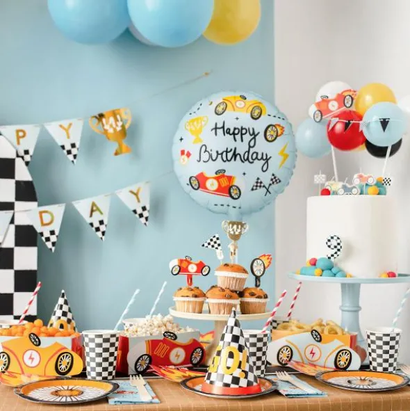 Folieballong Racing Happy Birthday 35 cm