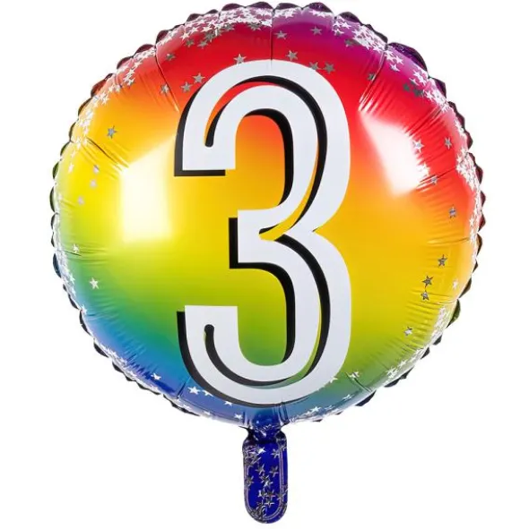 Folieballong Regnbåge 3 år