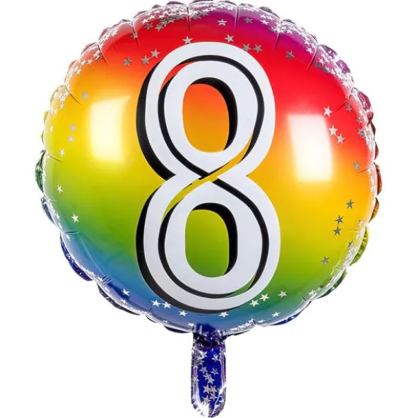 Folieballong Regnbåge 8 år