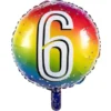 Folieballong Regnbåge 6 år