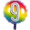 Folieballong Regnbåge 9 år
