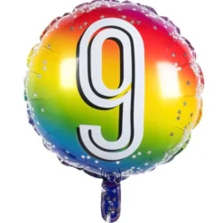 Folieballong Regnbåge 9 år