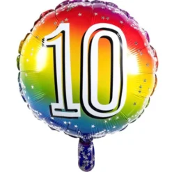 Folieballong Regnbåge 10 år